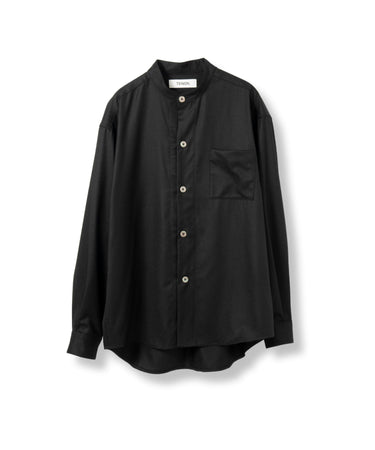 【TENON SHIRT】SUPER 120's BAND COLLAR SHIRT | BLACK