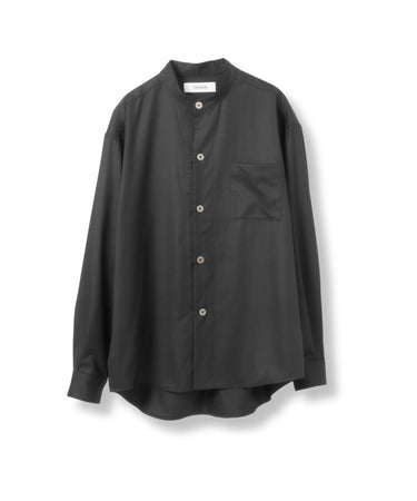【TENON SHIRT】SUPER 120's BAND COLLAR SHIRT | CHARCOAL GRAY