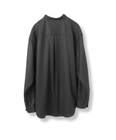 【TENON SHIRT】SUPER 120's BAND COLLAR SHIRT | CHARCOAL GRAY